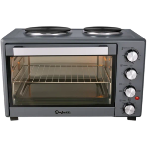Мини-печь электрическая Bufett HMO 662 с 2 конфорками, 38л, 1600Вт, серый, 640662