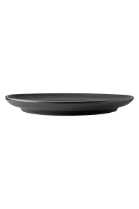 Тарелка круглая черная фарфоровая "Ink Circles", 270х270х28 мм, BUFETT, 640123