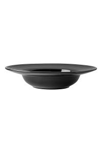 Тарелка фарфоровая глубокая черная, "Deep Black", 240х240х30 мм, BUFETT, 640088