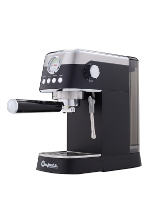 Кофеварка рожковая с капучинатором Bufett черная, 640628