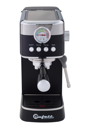 Кофеварка рожковая с капучинатором Bufett черная, 640628