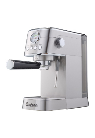 Кофеварка рожковая с капучинатором Bufett серебряная, 640629