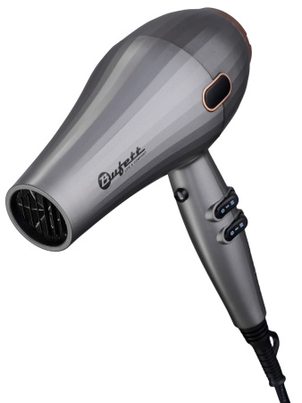 Фен профессиональный Bufett WHD 721AC 3 насадки, 2400Вт, серебристый, 640721