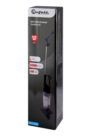 Пылесос вертикальный Bufett MVC 389С проводной, 600Вт, черный, 640389