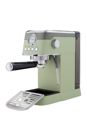 Кофеварка рожковая с капучинатором Bufett зеленая, 640632