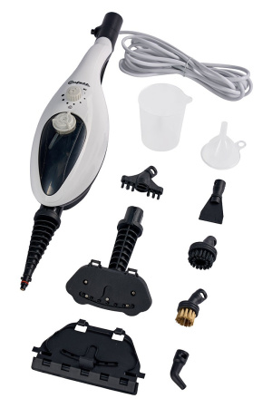 Швабра паровая Bufett SSM 746, 9 насадок, 350мл, 1500Вт, бело-черная, 640746