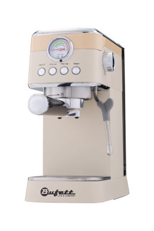Кофеварка рожковая с капучинатором Bufett бежевая, 640631