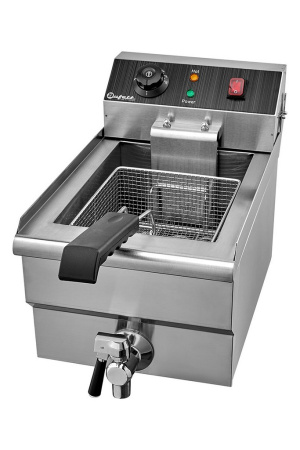 Фритюрница электрическая Bufett CFR 142 со сливным краном, 10л, с корзиной, 3000Вт, 641142