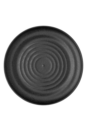 Тарелка круглая черная фарфоровая "Ink Circles", 270х270х28 мм, BUFETT, 640123