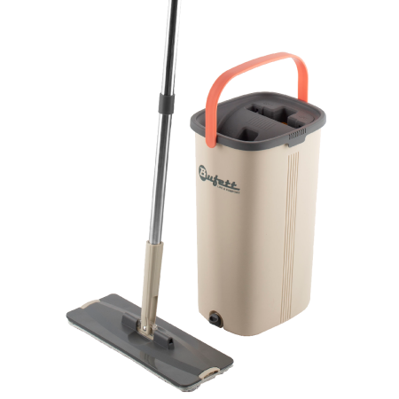 Швабра для мытья полов с ведром 9л и отжимом Bufett 640514