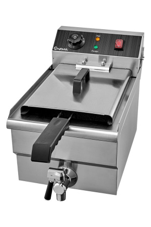 Фритюрница электрическая Bufett CFR 142 со сливным краном, 10л, с корзиной, 3000Вт, 641142