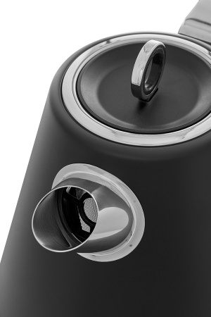Чайник электрический, 1,7 л, с корпусом из нержавеющей стали, черный, BUFETT, 640292