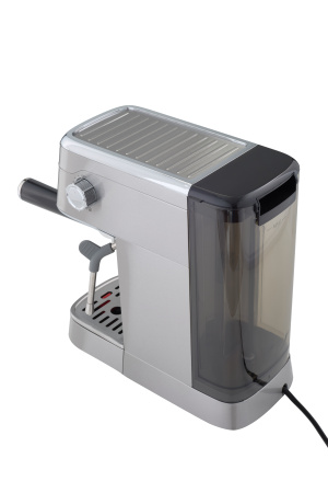 Кофеварка рожковая с капучинатором Bufett серебряная, 640629