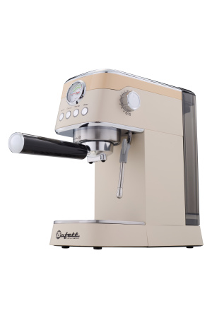 Кофеварка рожковая с капучинатором Bufett бежевая, 640631