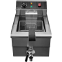 Фритюрница электрическая Bufett CFR 142 со сливным краном, 10л, с корзиной, 3000Вт, 641142