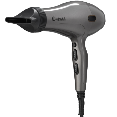 Фен профессиональный Bufett WHD 722AC 3 насадки, 2400Вт, серый, 640722